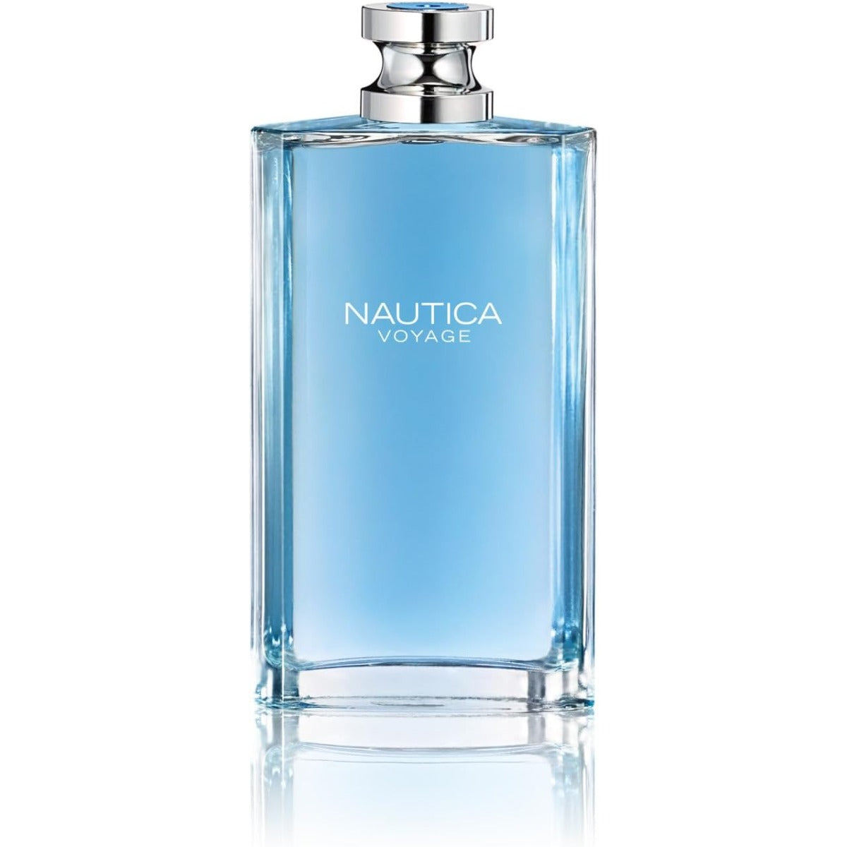 Nautica Voyage Eau de Toilette 200ml bottle in ocean-blue wave-inspired glass