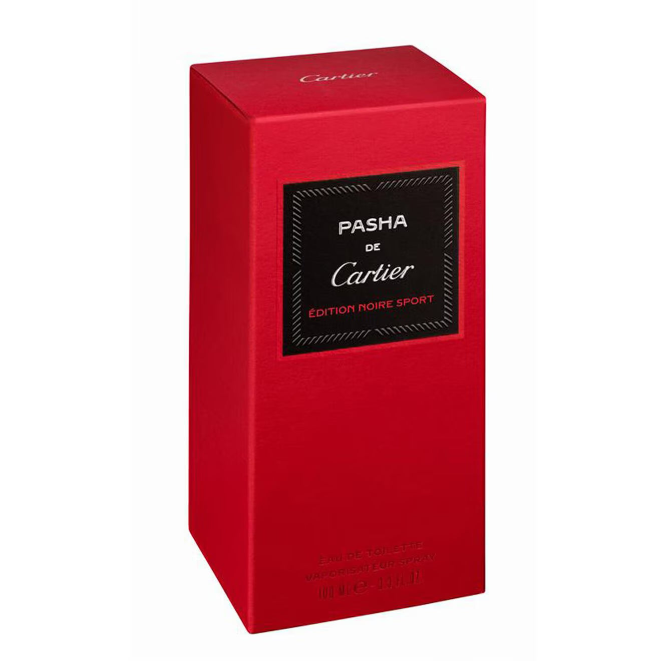 Pasha de Cartier Édition Noire Sport Eau de Toilette 100ml bottle in matte black glass with silver stopper