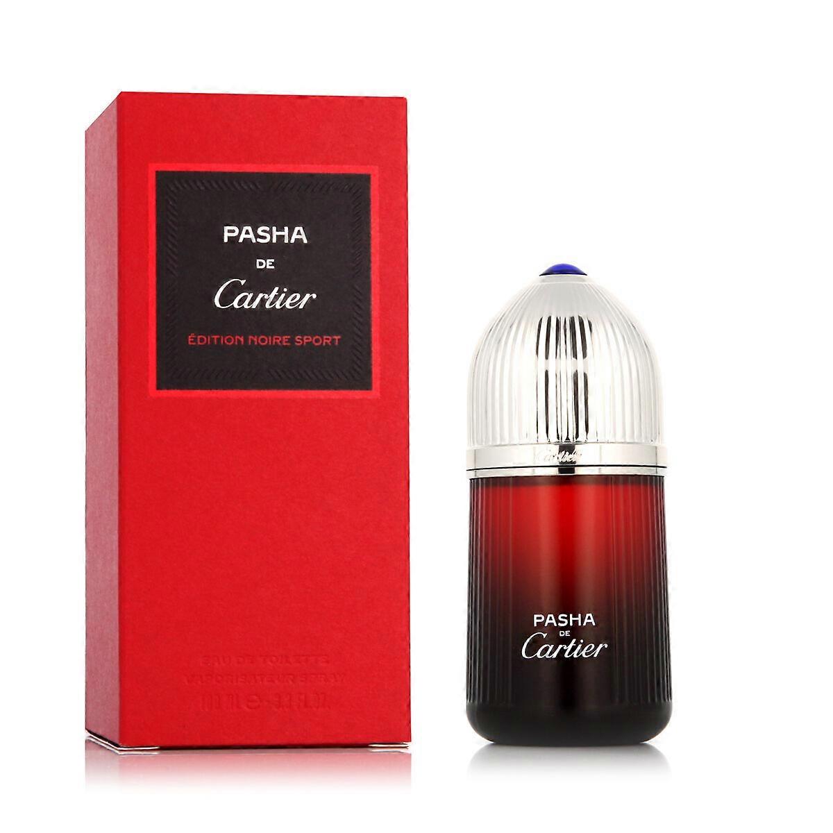 Pasha de Cartier Édition Noire Sport Eau de Toilette 100ml bottle in matte black glass with silver stopper