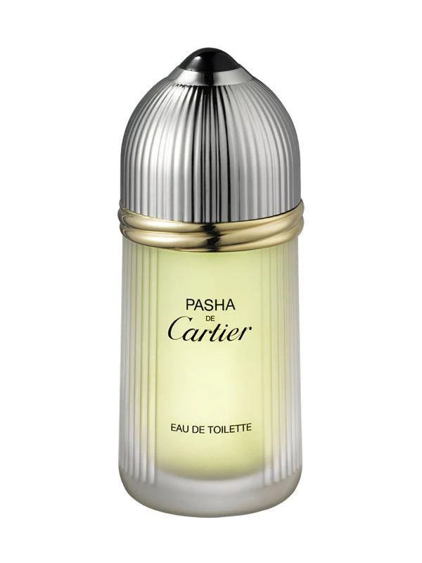 Pasha de Cartier Eau de Toilette 100ml bottle with signature gadroon glass and crown-shaped cap