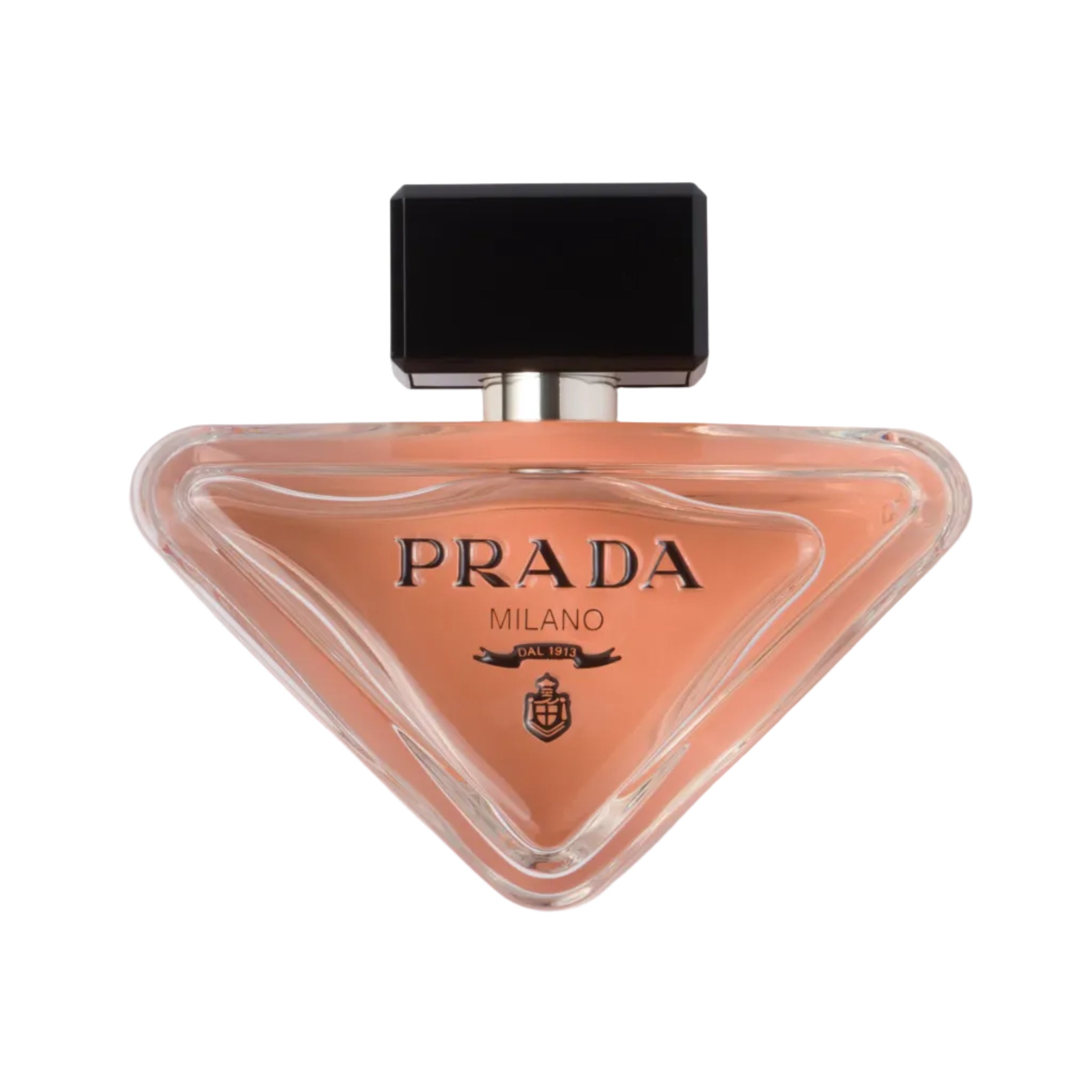 Prada Paradoxe Eau de Parfum 90ml refillable in the signature pink bottle with clean Prada lettering and architectural lines