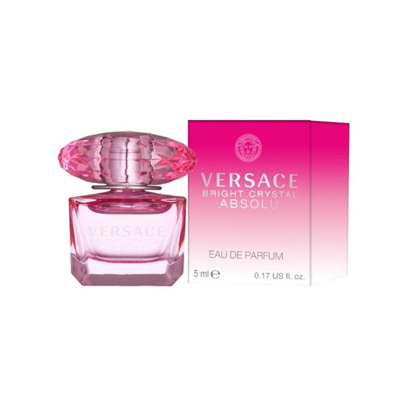 Versace Bright Crystal Absolu Eau De Parfum 5ml miniature pink crystal bottle